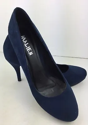 Malien Women's Velvet Soft Feel Navy Blue High Stiletto Heel Shoes UK 6 VGC. • £14.99