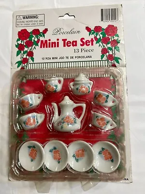 Vintage Mini Tea Set Porcelain 13 Pieces Floral Design • $15