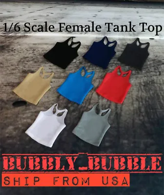 1/6 Sexy Tank Top For 12  PHICEN TBLeague Hot Toys Female Figure SHIP FROM USA • $9.19