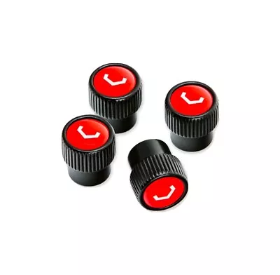 4 Vossen Classic V Valve Stem Cap (Black/Red) Qty4 IN STOCK • $30