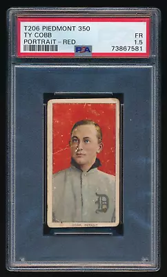 1909-11 T206 Ty Cobb Red Portrait Piedmont Series 350 PSA 1.5 FR • $3999.99