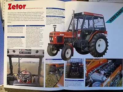 ZETOR 4320/4340 Tractor Brochure & Specifications-4 Pages • £8.99