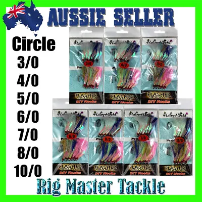 $14.95 • Buy Circle DIY Hairy Hooks Flasher 3/0 4/0 5/0 6/0 7/0 8/0 10/0 12-packs AUS Stock