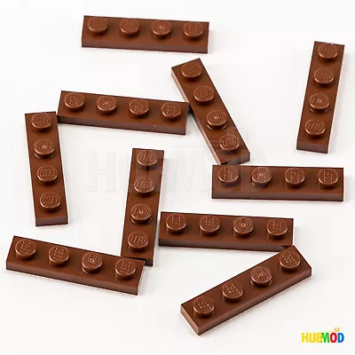 Lot Of 10 Genuine LEGO Reddish Brown Plate 1x4 3710 Building Bricks Blocks Parts • $3.34