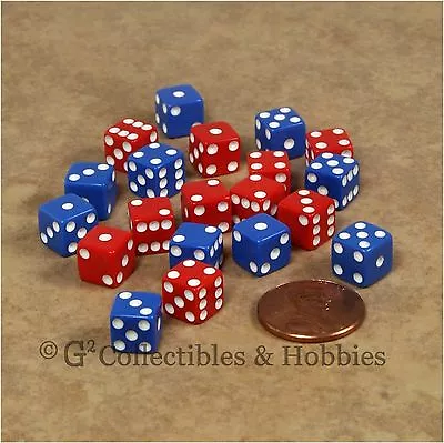 NEW 20 Red & Blue Mini 8mm Small 6 Sided RPG MTG Game Dice Set 5/16 Inch D6  • $3.99