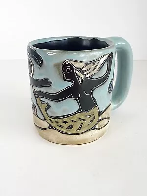 Mara Design Mermaid Mug Fish Beach Art Pottery Coffee Cup Handmade Signed Mexico • $29.99