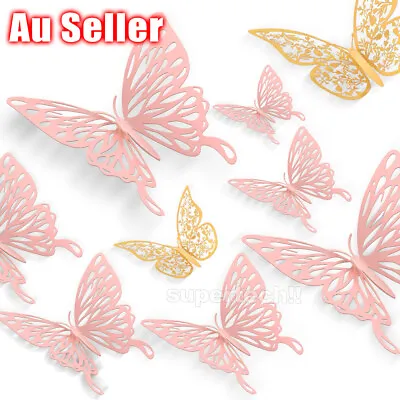 $7.99 • Buy Up To 24pc 3D DIY Wall Decal Stickers Butterfly Home Room Art Decor Decorations