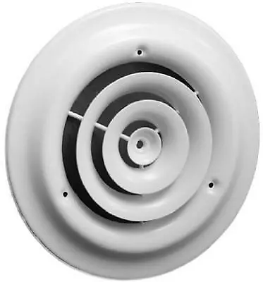 AmeriFlow 1500W6 Round Ceiling Diffuser Steel White 6-In. - Quantity 10 • $110.33