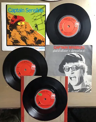 3 X Captain Sensible Job Lot Glad Its All Over / Damned On 45 Happy Talk Snakes • £4.99