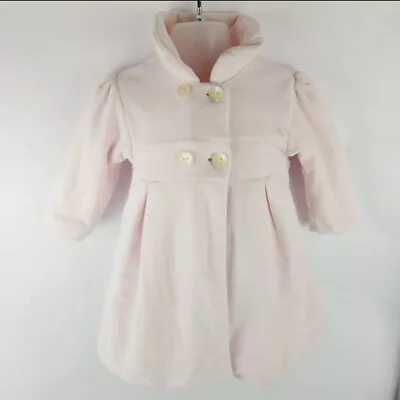 Emilie Et Rose Baby Girl Velvety Plush Light Pink Coat Christening 6 M EU 68 • £13.99