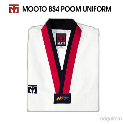 MOOTO BS4 Uniform With Poom V-Neck TKD Taekwondo WTF Dobok • $49.70