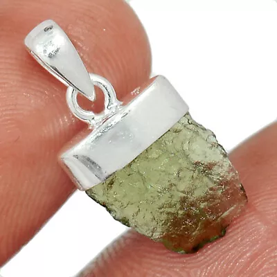 Natural Genuine Czech Moldavite 925 Sterling Silver Pendant AW3 CP38768 • $35.99