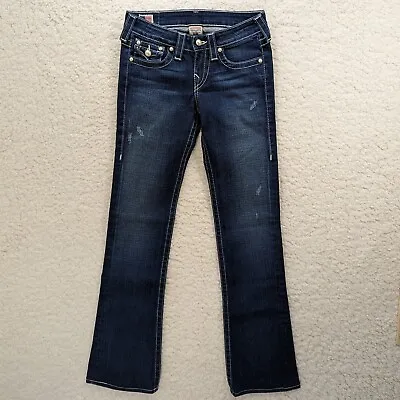 True Religion Becky Jeans Women's Sz 28 Dark Wash Pearls Made In USA • $16.80