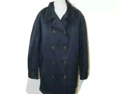 Mid Season Jacket UK S Eur 36 Pea Coat Denim Navy Valentino Well Worn Designer  • £19