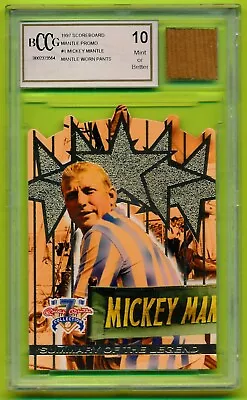 1997 Scoreboard #1 MICKEY MANTLE PROMO WORN PANTS Yankees MINT BCCG 10 • $49.99