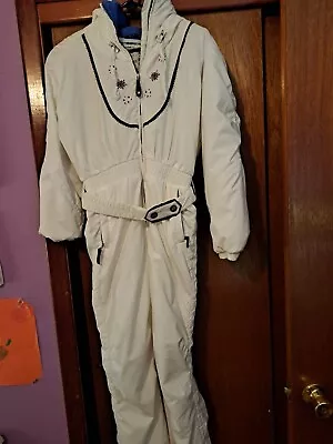 Vintage Obermeyer Snowsuit One Piece Ski Suit Junior Sz 14 White • $25