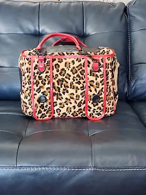 $40 • Buy Zack & Zoey Pet Carrier Dog Cat Tote  Leopard  Cheetah Red Trim 15x9x10