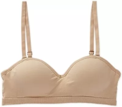 Maidenform Girls Seamless Molded Cup Hybrid Strapless Bandeau Bra Nude 30A • £10.25