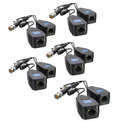 5Pairs CCTV Coax BNC Video Power Balun Transceiver ToCAT5e 6 RJ45 Connector HJ55 • $23.46