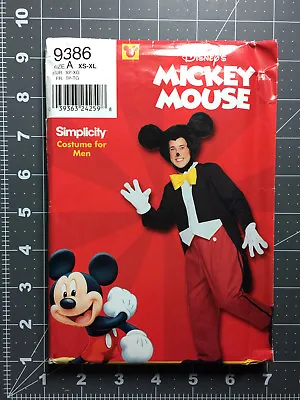 Simplicity #9386 ~ Pattern Disney Mickey Mouse Suit ~ XS - XL 30 - 48 ~ FF UC • $20