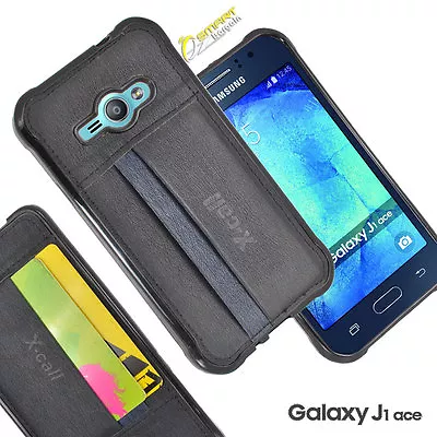 Card Slots Pocket Wallet Back TPU Case Cover For Samsung Glaxy J1 J1 Ace + SP • $4.99