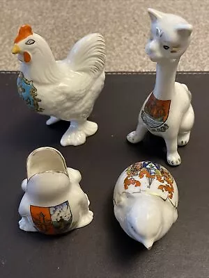 Vintage Crested Ware Long Necked Cat Bird Frog & Rooster/ Cockerel • £14.99