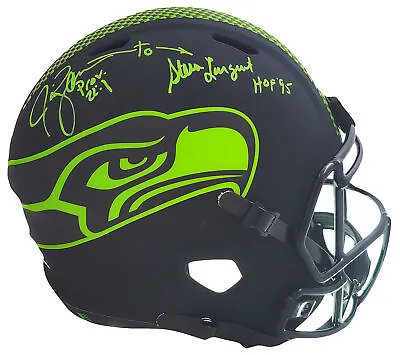 Steve Largent Jim Zorn Autographed Seahawks Eclipse Full Size Helmet Mcs 210445 • $299