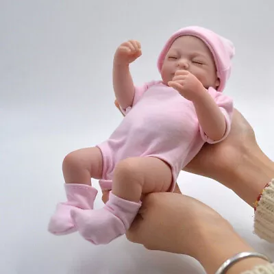 10  Reborn Baby Pink Dolls Realistic Full Body Vinyl Silicone Handmade Newborn • $43.99