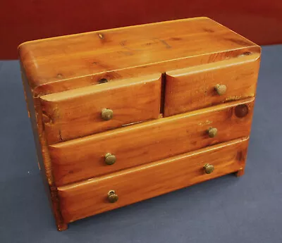 Vtg Wooden Jewelry Cabinet Chest 4 Drawer Storage Organizer Allegany State Park • $20.99