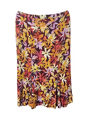 Sigrid Olsen Sport Womens Pull On Multicolor Floral Skirt W/ Side Zip Size 10 • $14.98