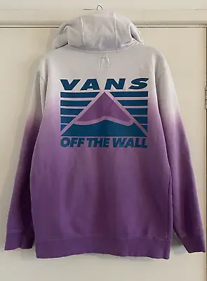 VANS OFF THE WALL Hi Point Dip Dye Hoodie Small S Purple White Ombre Sweatshirt • £9