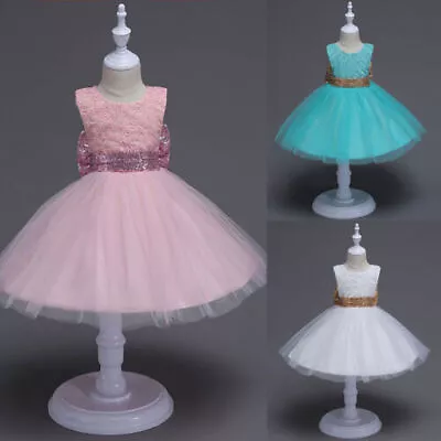 Baby Girl Kids Tutu Tulle Dress Princess Party Flower Dresses Wedding Bridesmaid • £4.79