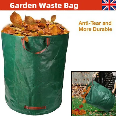 £5.90 • Buy 2x  Heavy Duty Garden Waste Bags Reusable Waterproof Leave Grass Refuse Sack