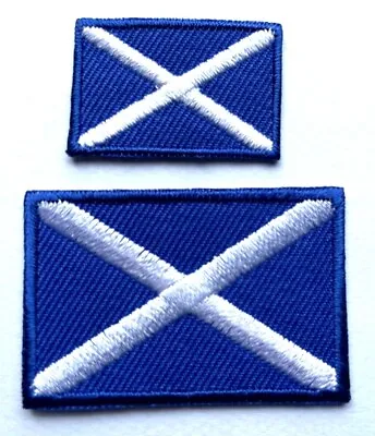 SCOTLAND SCOTTISH FLAG PATCH *2 Sizes* SEW-ON / IRON-ON *BN* Saltire St Andrews • £2.79