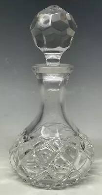 Vintage Cut Crystal Czechoslovakian Decanter Perfume Scent Bottle 20th C. • $22