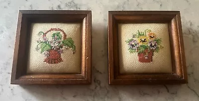 Vintage Embroidery Floral Framed • $25