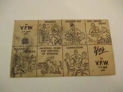 Vintage 1948 VFW Veterans Foreign Wars Dues Envelope Army MIlitary Cartoon • $19.99