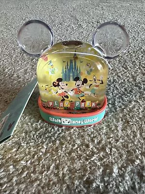 Disney Land Play In The Parks Mickey Icon Plastic Snow Globe Magic Kingdom • $32