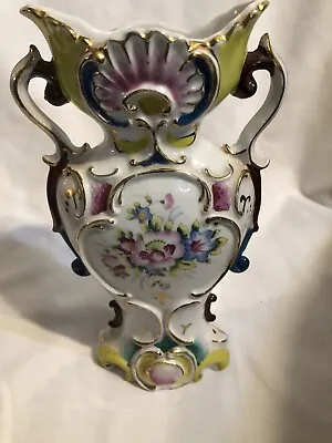Vintage Hand Painted Floral Porcelain Vase • $26