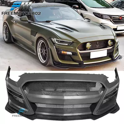 Fits 15-17 Ford Mustang GT500 Style Front Bumper Cover W/ Grille Replacement PP • $999