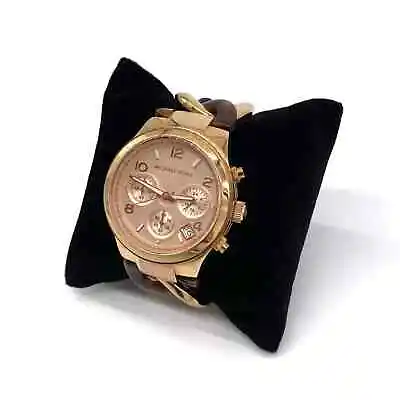 MICHAEL KORS MK4269 Two Tone Chain Link Watch Gold Rose Gold Tortoise • $49