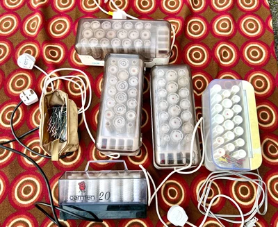 £25 • Buy Lot Of Carmen Rollers: 4 UK Sets + 1 With Foreign Plug + Bag Of Spare Pins