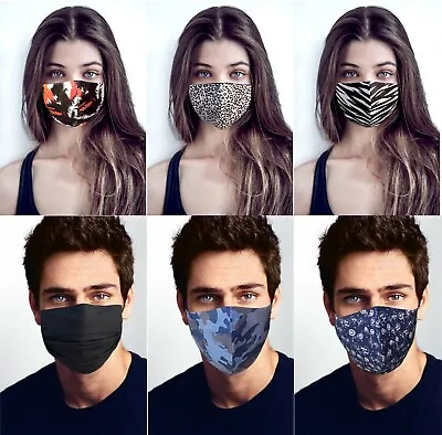 Face Mask Reusable Washable Protective Breathable Covering Adults Kids Cotton • £3.99