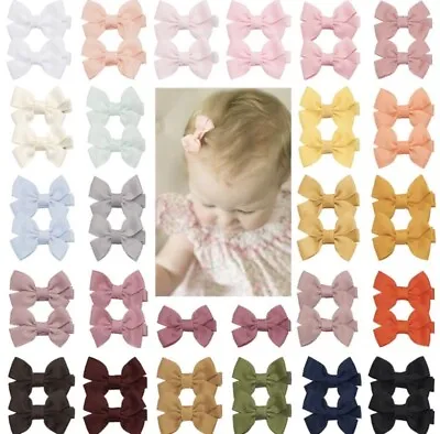 Baby Hair Bow Clips For Babies Toddlers 2 Inch Pairs Buy 3 Get 4th Free Ribbon • £1.79