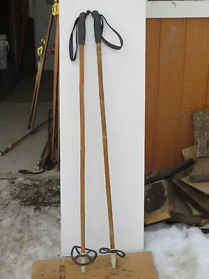 Vintage Bamboo Ski Pole Size   41`` Long  Chalet Decor  Nice   (9413 • $14.99