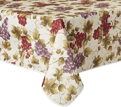 1 Printed Fabric Tablecloth 60  Round (4-6 Ppl) EURO VINEYARD GRAPES VL • $24.99