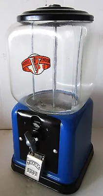 Model  V  Peanut / Candy 1c Dispenser Circa 1940's (blue/black) • $395