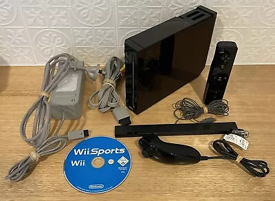 Black Nintendo Wii Console Bundle  + Wii Sports - Free Post • $60