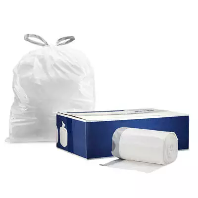 Plasticplace 6 Gallon Drawstring Trash Bags - White Case Of 200 Bags • $20.89