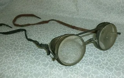 Antique Glasses WWI Era Roadster Motoring Motorcycle Auto Folding Safety Goggles • $138